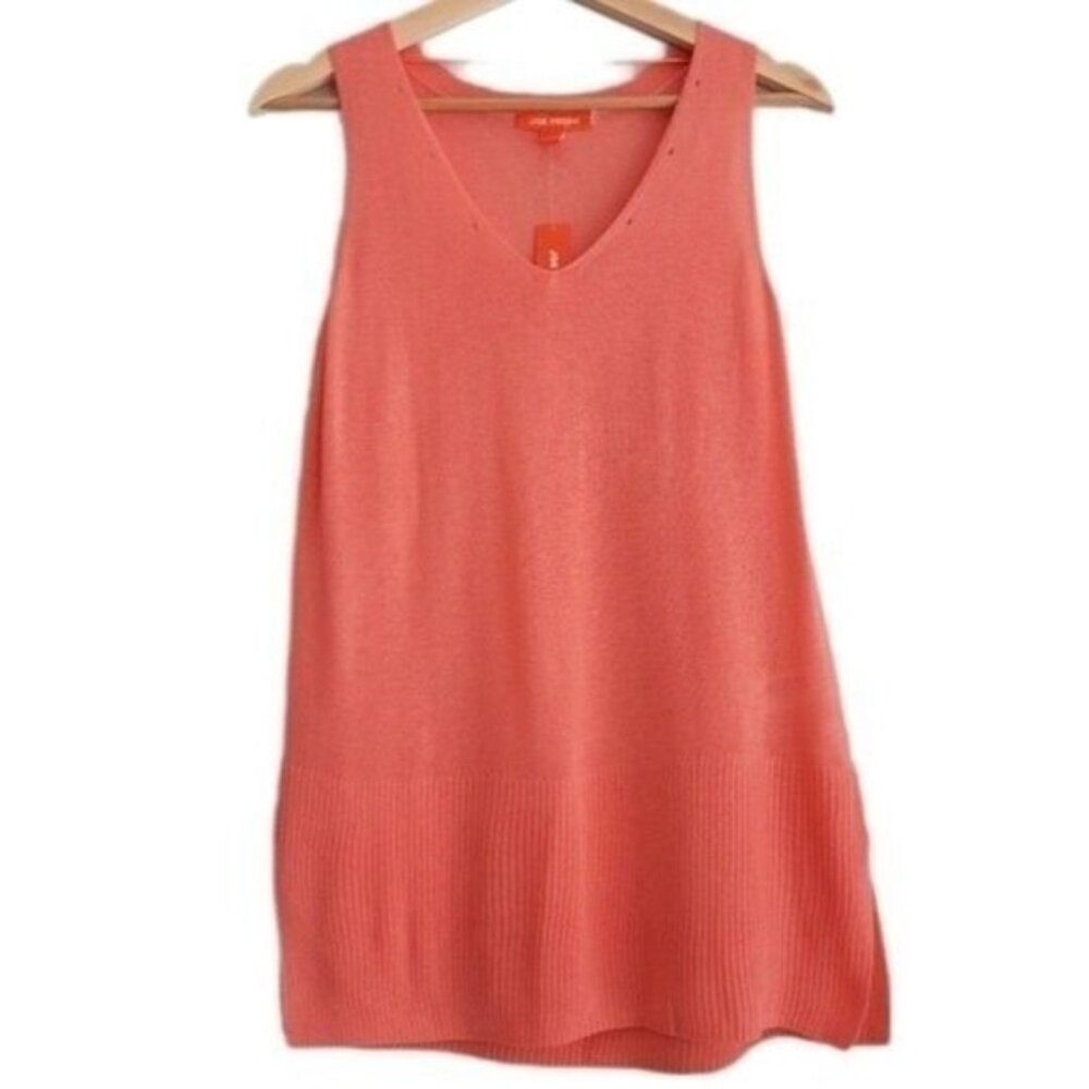 JOE FRESH - New Fine Knit Tank Sleeveless V-Neck Top Shell Pink Sz S